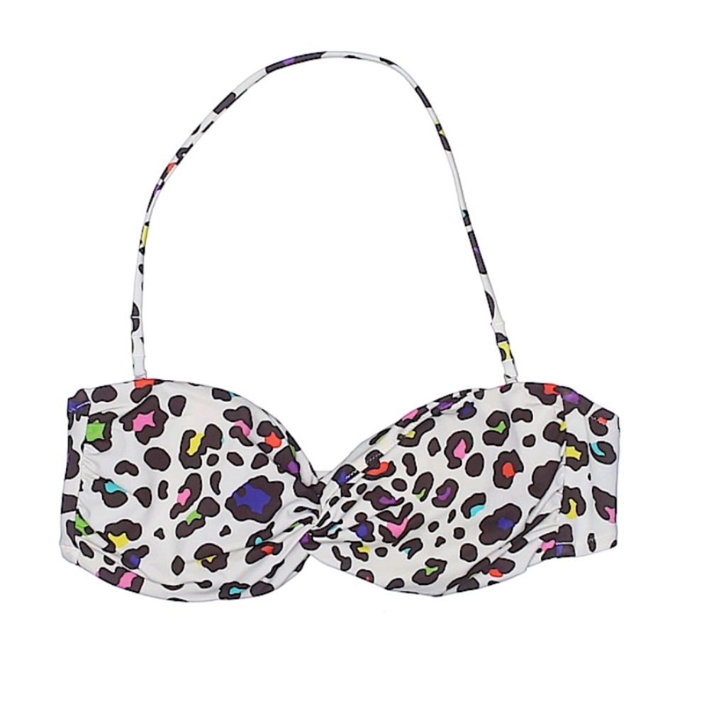 VICTORIA'S SECRET Rainbow Leopard Bandeau Bikini Sz S